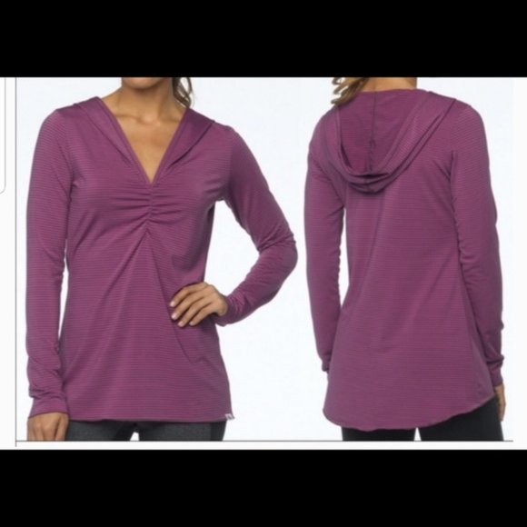 PRANA Perry striped hooded pullover active shirt - Picture 11 of 11